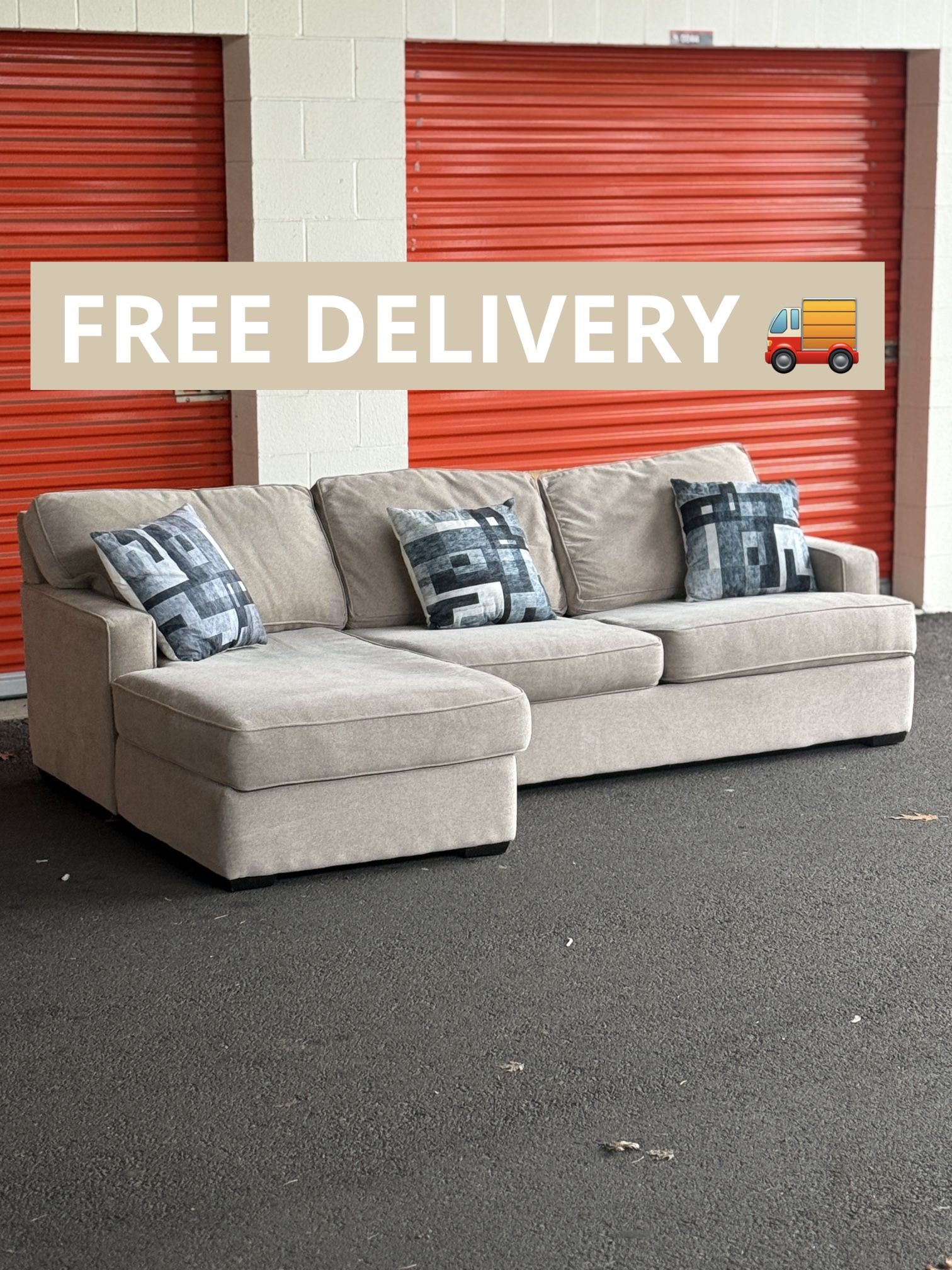 Tan Sectional Couch ποΈ- FREE DELIVERY π