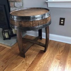 Wine Barrel end table