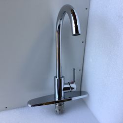 Single Hole High Arc Hot and Cold Kitchen Faucet .Single Or 3 Hole Sink.brush Nickel