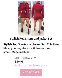 Stylish red shirt with jacket set