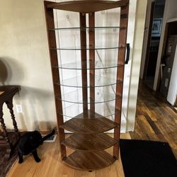 Wood And Glass Curio/Display Shelves