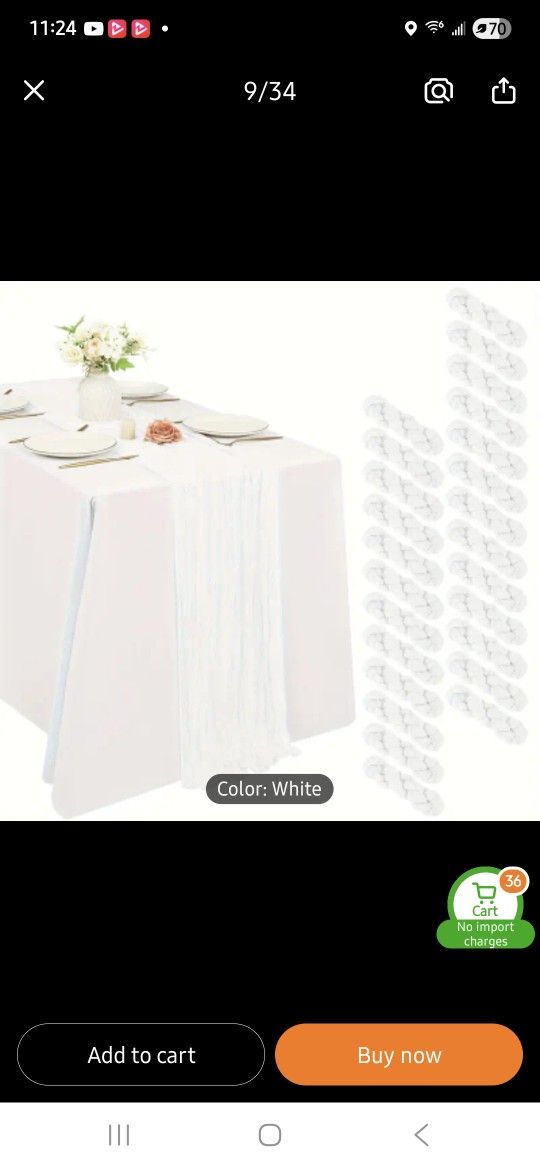 White table runners