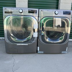 Washer Gas Dryer Front Load LG ThinQ XL Capacity 