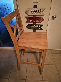 Tall Wood Chair $25