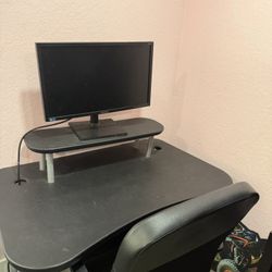 Study Table And Office Chair With Screen