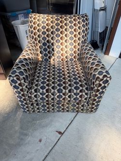 Upholstered Accent Armchair with Geometric Pattern