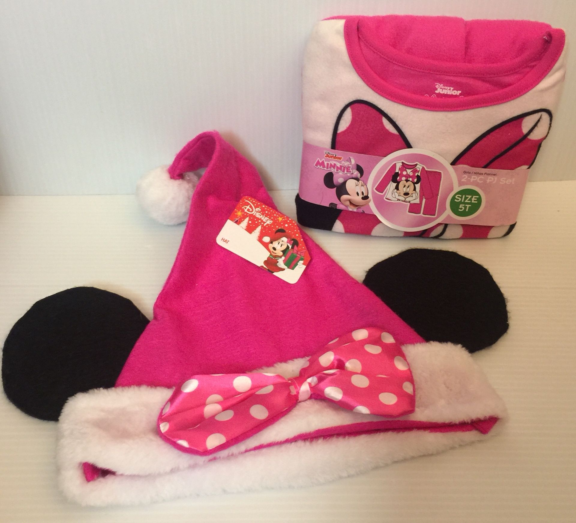 NEW Minnie Mouse PJ set & Christmas hat!
