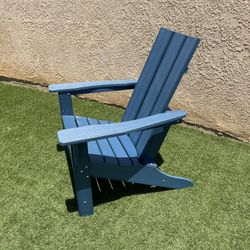 New Polywood Outdoor Weather Resistant Blue Patio Lawn Adirondack Chair