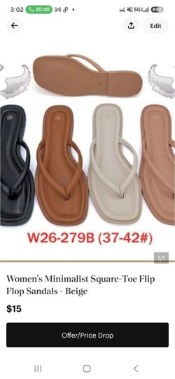 Women's Square-Toe Flip Flop Sandals
