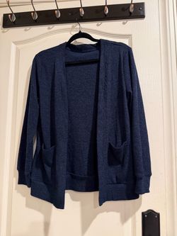 Navy Blue Open Front Cardigan