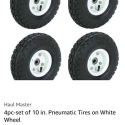 Set Of 4- 10” Pneumatic Tires 