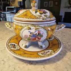 Antique Footed Soup Tureen Or Serving Bowl