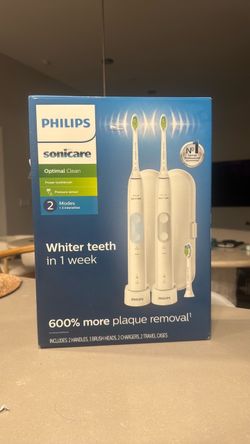 Philips Sonicare OptimalClean Rechargeable Electric Toothbrush, 2-Pack,