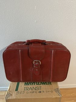 Vintage Classic Traveler English Red Brown suitcase