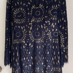 Trina Tuck Size 2 Black Lace Long Sleeve Dress