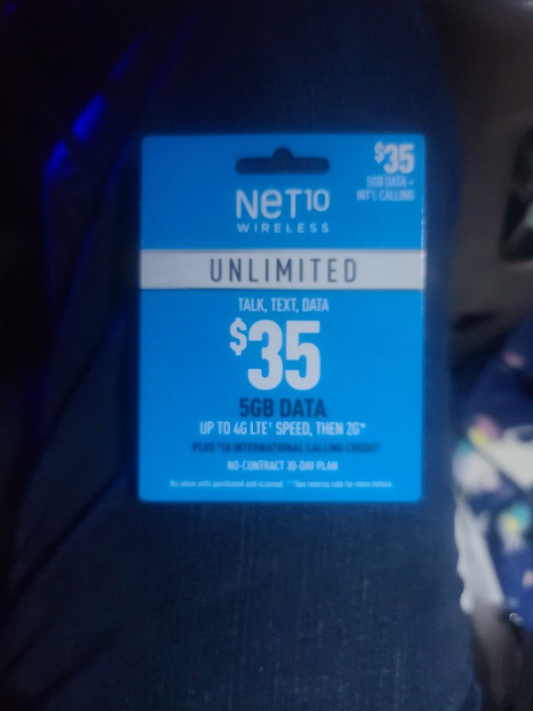 $35 Net10 Cellular Charge Up Card