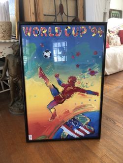 Vintage Peter Max World Cup  1994 Poster 36 By 24