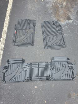 4-Piece Heavy Duty Anti-Slip PVC Floor Mats with Cargo Liner. Trim to fit many cars