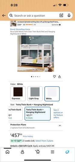 Twin/twin bunk bed