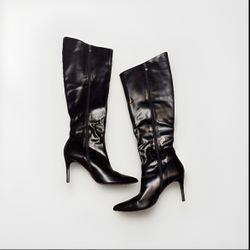 BLACK KNEE HIGH BOOTS 