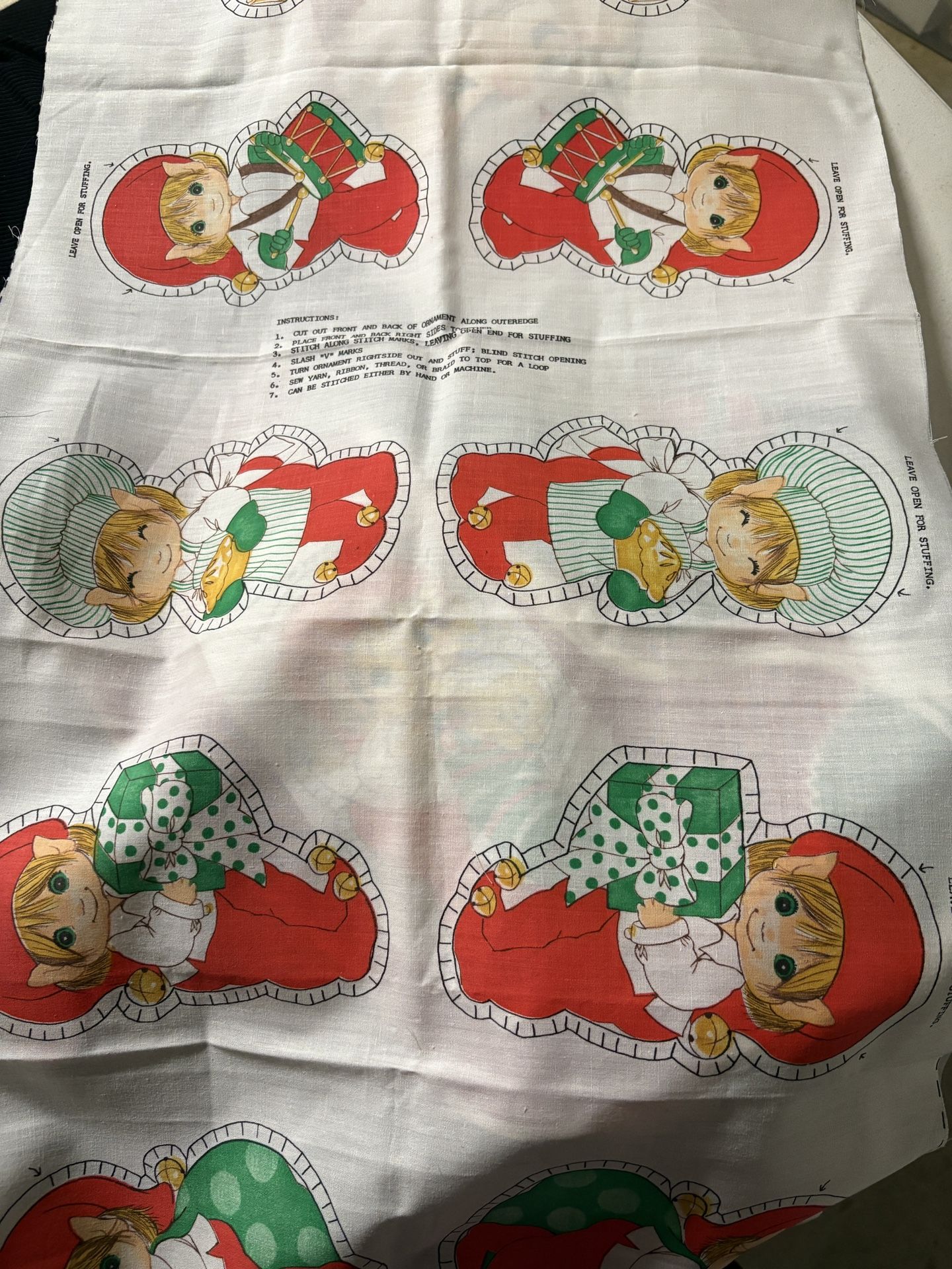 Vintage Elf Fabric Panel