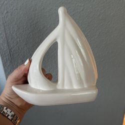 White Ceramic SailBoat