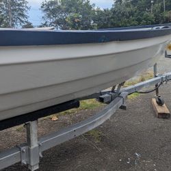 17ft Flat Bottom Boat And Trailer 