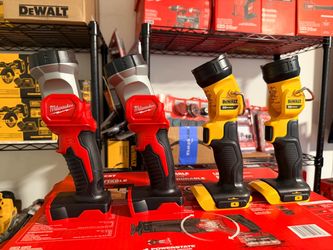 Milwaukee & DeWalt 20V Cordless Work Lights $39 each one