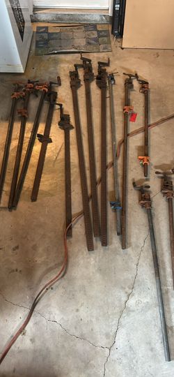 13 vintage pipe clamps
