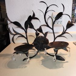 Black Metal Wall Sconce Candle Holders