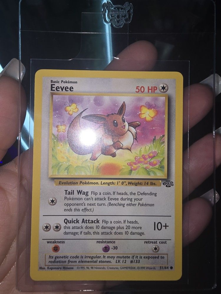 Eevee 51/64 1999 Jungle Pokemon Card NEAR MINT - Mint - FROM JUNGLE MISPRINT SET