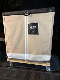 Large heavy duty canvas hamper w/ wheels