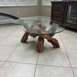 Driftwood Glass Coffee Table