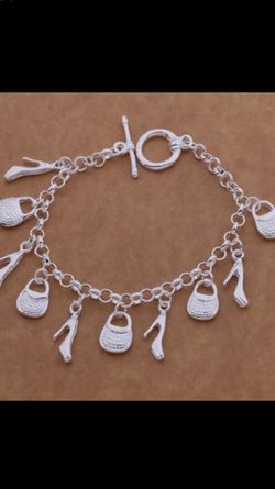 Sterling silver charm bracelet