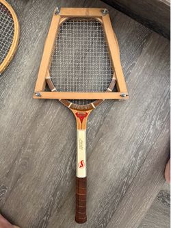 Vintage Spalding Award Wooden Tennis Racket w/ Original Racket Press