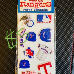 Rare 1983 Texas Rangers Puffy Stickers Still In Original Packaging 