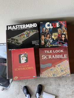Board Game Bundle - Clue, MasterMind, Scrabble,