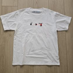 Off-White Shirt With Black and Pink X