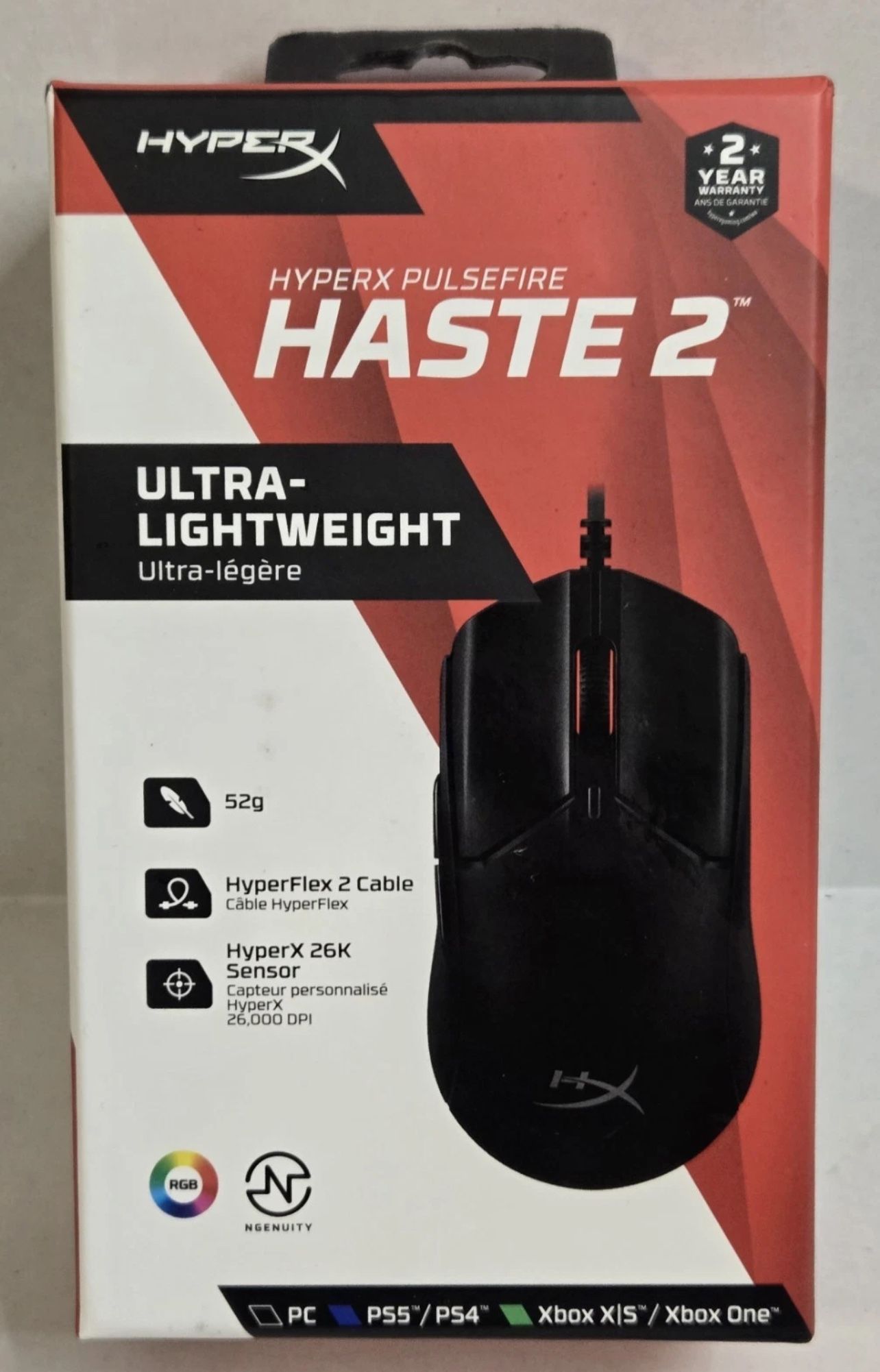 HyperX Pulsefire Haste 2 Wired Gaming Mouse 6 Buttons RGB for PC Xbox PS4 PS5