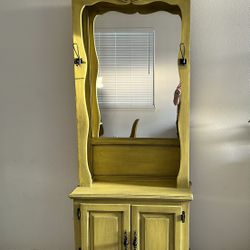 Beautiful Mirrored Wood Armoire/Cabinet