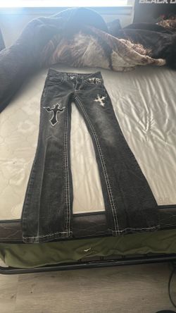 Ninth Hall Alyssa Black Cross Jeans Size 0 (Damaged Heel Bite)