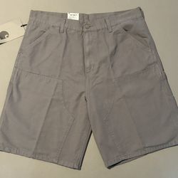 Carhartt WIP Men’s Double Knee Shorts Grey Brand New DS