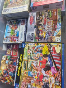 Puzzles, 3 dollars each, no missing peices.