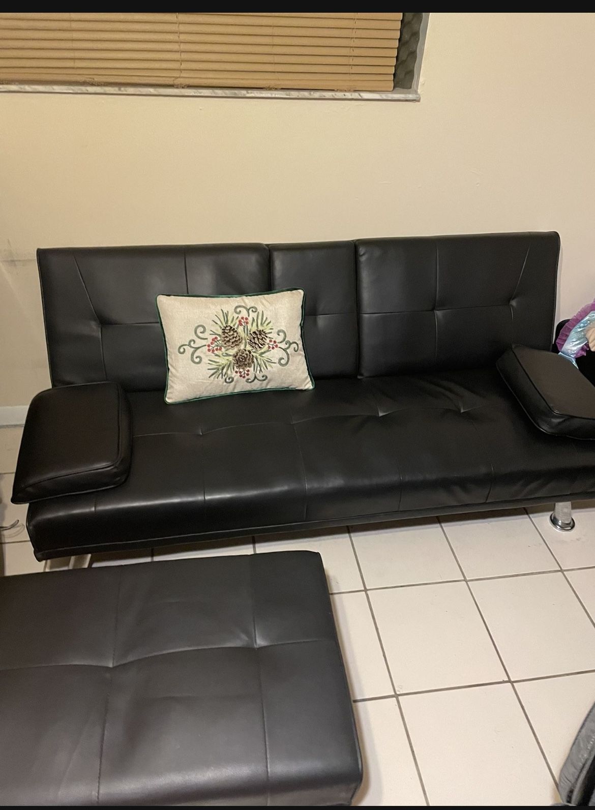 Leather Black 3 Piece Sectional Couch!!! 