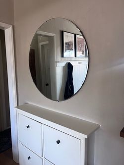 Large Antique Round Mirror