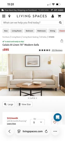 Vanilla Linen- Calais III sofa
