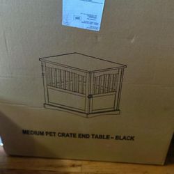 New Black End Table/Dog Crate