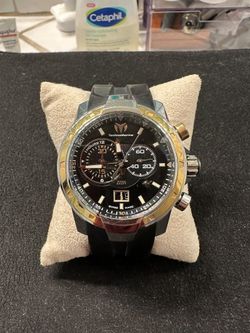 TechnoMarine UF6 Steel Black Dial Rubber Strap Men’s Watch