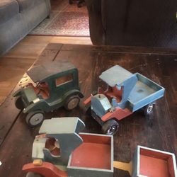 Vintage 1950s Wooden Toy Cars