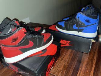 Air Jordan 1 Royal OG retro 2013 Bred Banned 1 2016 bundle lot 6.5-7 GS sneakers